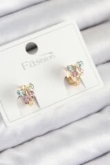 Pirinç Zirkon Taşlı Kelebek Model Gold Renk Çocuk Küpe
