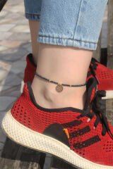 Metal Aksesuarlı Boncuklu Halhal