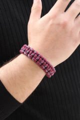 Bordo Mavi Paracord Bileklik