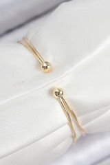 Pirinç Zirkon Taşlı Su Yolu Model Gold Renk Kadın Bileklik