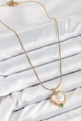 316L Çelik Sanatsal Portre Model Gold Renk Kadın Kolye