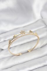 Yıldız Model Gold Renk Pirinç Kadın Bileklik