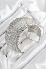 Pirinç Tel Sarma Model Gümüş Renk Kadın Bileklilk