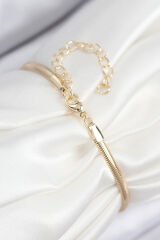 Pirinç Zirkon Taşlı Yıldız Model Gold Renk Kadın Bileklik