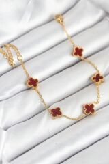 316L Çelik Gold Zincir Baby Boy Bordo Renk Bileklik
