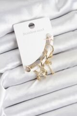 Pirinç Gold Renk Set Küpe