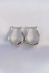 Pirinç Gümüş Renk İçi Boş Gül Küpe