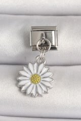 316L Çelik Gümüş Renk Papatya Model Nomination Charm