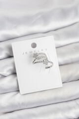 Gümüş Renk Zirkon Taşlı Yıldız Model Kıkırdak Earcuff Küpe