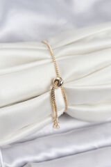 Kuğu Model Zirkon Taşlı Gold Renk Asansörlü Su Yolu Bileklik