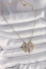 316L Çelik Gold Renk Zirkon Taşlı Vintage Model Kadın Kolye