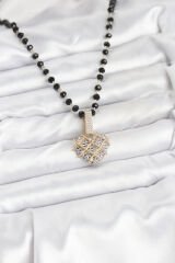 316L Çelik Zincir Kristal Boncuklu Kalpli Kadın Kolye