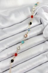 Pirinç Asorti Model Gold Renk Zirkon Taşlı Kadın Bileklik