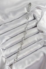 Pirinç Gümüş Renk Zirkon Taşlı Bileklik