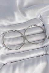 316 Çelik Gümüş Renk 53 mm Halka Model Kadın Küpe