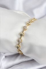 Pirinç VIP Seri Gold Renk Topçuk Model Kadın Bileklik