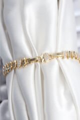 Pirinç VIP Seri Gold Renk Arpa Model Kadın Bileklik