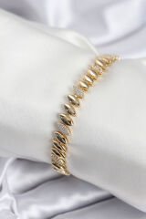 Pirinç VIP Seri Gold Renk Arpa Model Kadın Bileklik