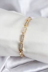 Pirinç VIP Seri Gold Renk Parçalı Model Kadın Bileklik