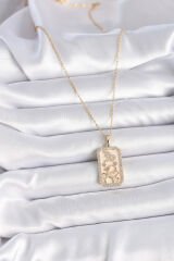 316L Çelik Gold Renk Zincir Oğlak Burcu Zirkon Taşlı Kadın Kolye