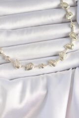 Pirinç Gold Renk Zirkon Taşlı Damla Model VIP Seri Exclusive Kadın Kolye