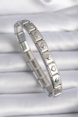 316L Çelik Gümüş Renk Kalp İşleme Nomination Charm Bileklik