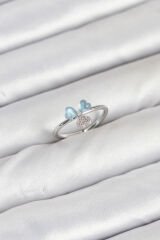 Pirinç Gümüş Renk Yonca Model Kadın Yüzük