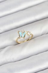 Pirinç Gold Renk Kelebek Model Kadın Yüzük