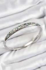 Pirinç Zirkon Taşlı Kelebek Model Gümüş Renk Kadın Kelepçe