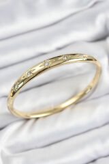 Pirinç Zirkon Taşlı Kutup Yıldızı Model Gold Renk Kadın Kelepçe