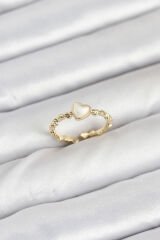 Pirinç Gold Renk Kalpli Model Kadın Yüzük