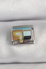 316L Çelik Gümüş Renk Renkli Portre Model Nomination Charm