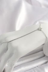 Pirinç Gümüş Renk Su Yolu Zirkon Taşlı Yıldız Model Kadın Şahmeran