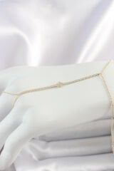 Pirinç Gold Renk Su Yolu Zirkon Taşlı Yonca Model Kadın Şahmeran