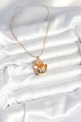 316L Çelik Zincir Kelebek Model Sanatsal Portre Kadın Kolye