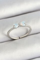 Pirinç Fiyonk Figürlü Zirkon Taşlı Gümüş Renk Ayarlanabilir Kadın Yüzük