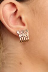 Rose Renk Ağaçlı Bayan Küpe