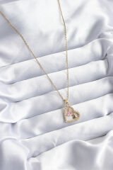 316L Çelik Gold Renk Zincir Zirkon Taşlı Kalp Model Kadın Kolye