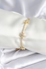 Pirinç Gold Renk Yıldız Model Kadın Bileklik