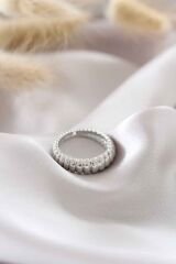 Gümüş Renk Ayarlamalı Burgu Kadın Yüzük