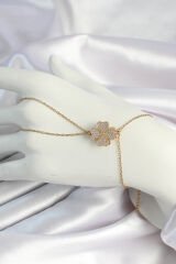 316L Çelik Gold Renk Zincirli Dönen Yonca Figürlü Şahmeran