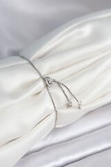 Çiçek Model Asansörlü Gümüş Renk Kadın Bileklik