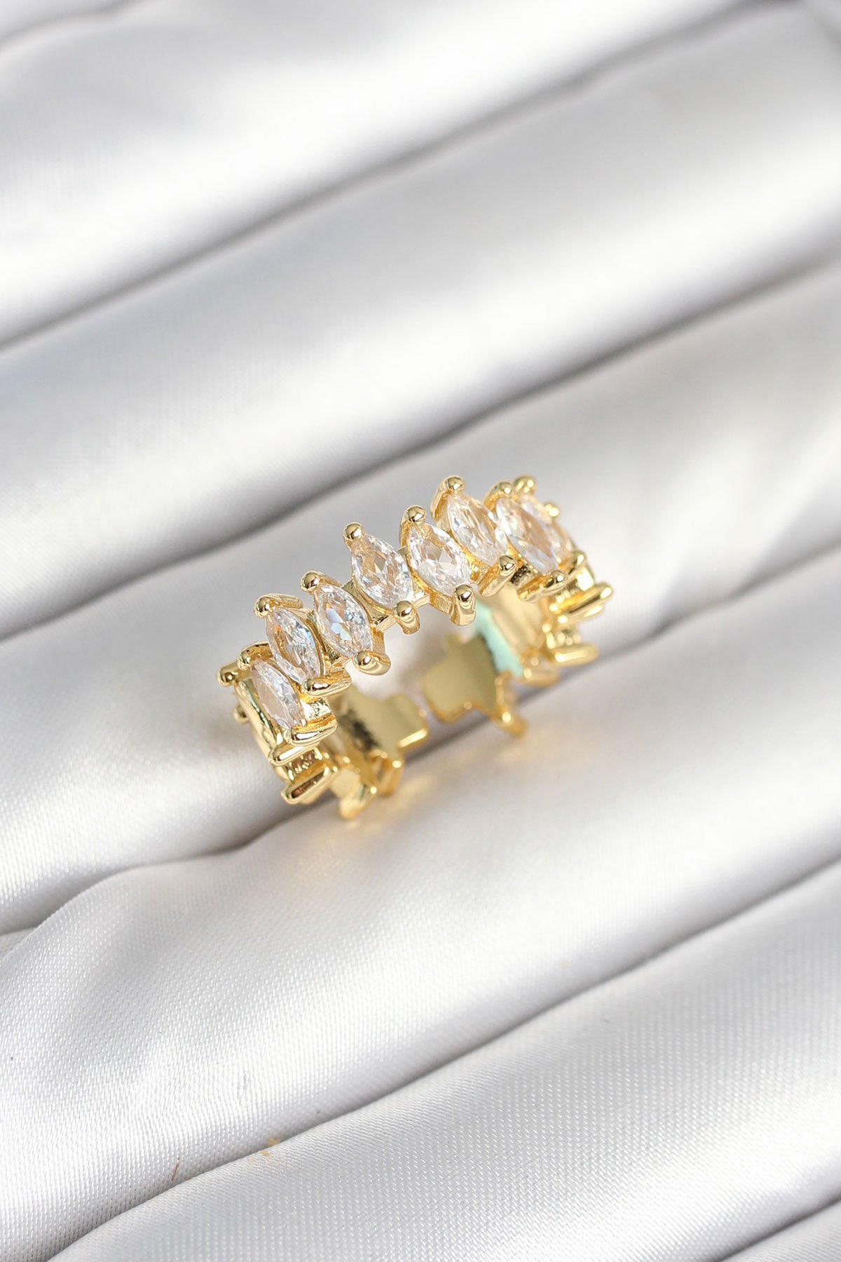 Pirinç Arpa Baget Zirkon Taşlı Kadın Yüzük