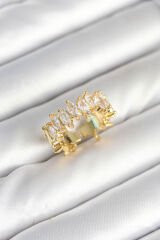 Pirinç Arpa Baget Zirkon Taşlı Kadın Yüzük