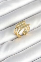 Pirinç Gold Renk Vİntage Model Kadın Yüzük
