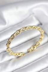 Zincir Model Gold Renk Pirinç Kadın Bileklik