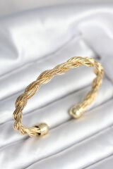 Burgu Zincir Model Gold Renk Kadın Vintage Bileklik