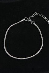 316L Çelik Oval İtalyan Model Gümüş Renk Erkek Bileklik