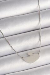 316L Çelik Gümüş Renk Zincir Kuğu Model Kadın Kolye