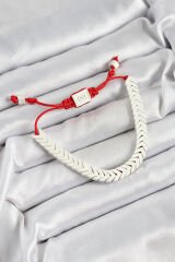 Pirinç Asansörlü Beyaz Juju Kadın Bileklik